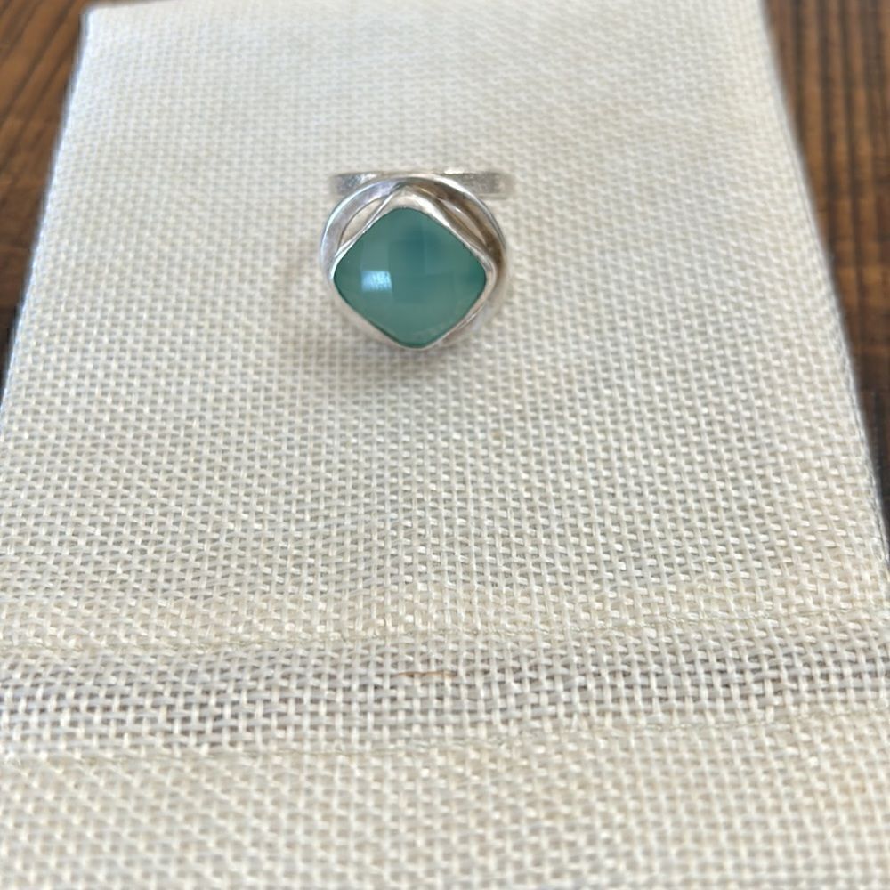 Beautiful large stone ring in silver - Picture 3 of 4